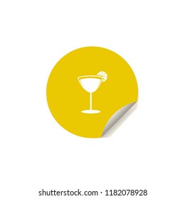 tropical cocktail icon in sticker style. One of summer pleasure collection icon can be used for UI, UX