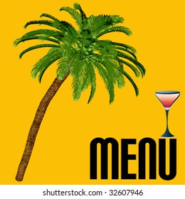 Tropical Cocktail Menu Template