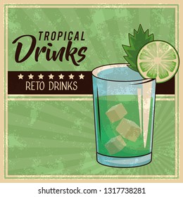 tropical cocktail poster