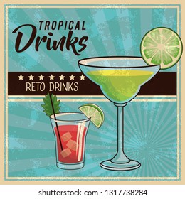 tropical cocktail poster