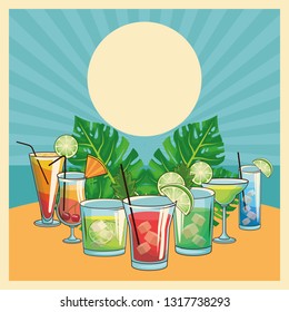 tropical cocktail poster