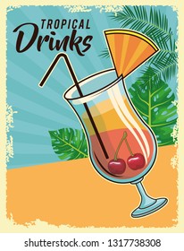 tropical cocktail poster
