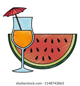 tropical cocktail with watermelon