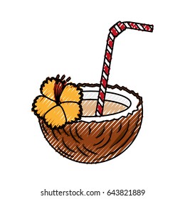 tropical coconut cocktail icon