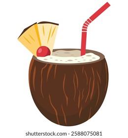 Tropical Coconut Drink Exotic Refreshing Beverage