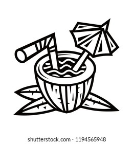 Tropical coconut drink vector