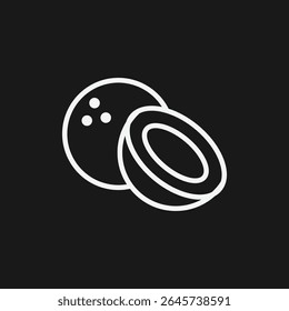 Tropical Coconut Icon for Healthy Vegan Foods, Refreshing Coconut Water, and Exotic Dessert Ingredients