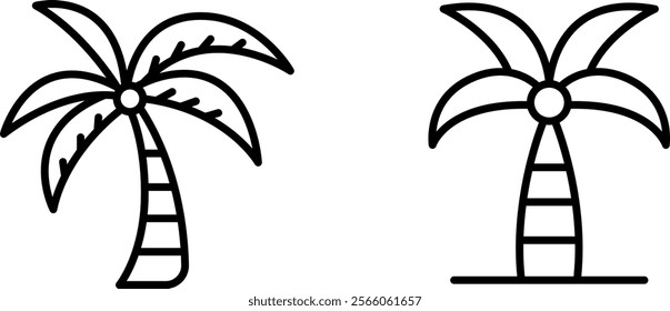 "Tropical Coconut Palm Tree Icon for Beach, Nature, and Vacation-Themed Designs"