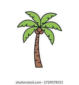 Vector de palmera de coco tropical – Icono de vacaciones de verano minimalista
