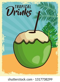tropical coconut poster