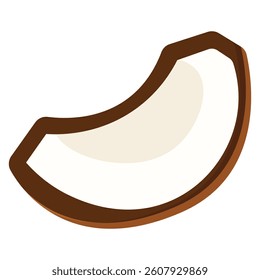 Tropical coconut slice isolated on white background perfect for summer food packaging healthy eating themes exotic menus and children's educational materials