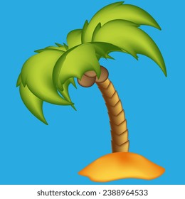 tropical coconut tree on the sand