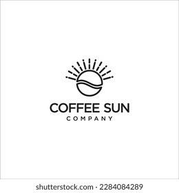 tropical coffee sun logo vector icon illustration