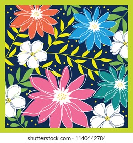 tropical color pattern for scarf