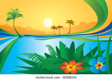 tropical colorful background