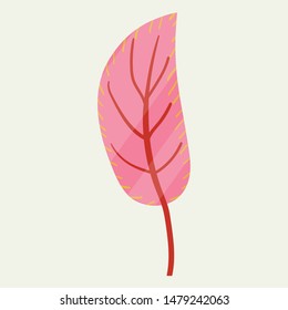 tropical colorful leaf on light green background vector illustration hand draw