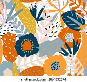 Tropical Colorful Seamless Pattern, Vector