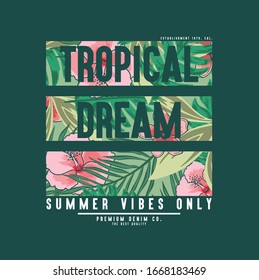 tropical concept tee print design