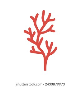 Tropical coral. Hand drawn vector illustration for travel design.