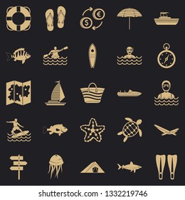 Tropical country icons set. Simple set of 25 tropical country vector icons for web for any design