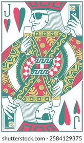 Tropical Court Card - Jack Card Turquoise