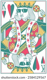 Tropical Court Card - King Card Turquoise