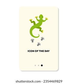 Tropical creature flat vector icon. Lizard, chameleon isolated sign. Wildlife, reptiles, nature concept. Vector illustration symbol elements for web design
