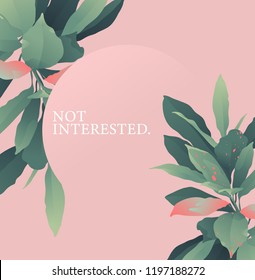 Tropical Croton, rushfoil plant, sweet minimal graphic template