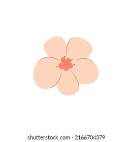 Flor tropical linda. Ilustración vectorial simple, elemento de diseño