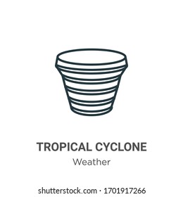 Tropical cyclone outline vector icon. Thin line black Tropical cyclone icon, flat vector simple element illustration from editable weather concept isolated stroke on white background