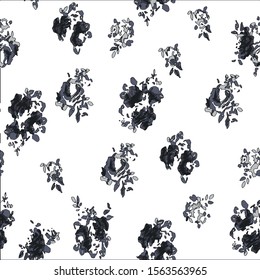 Tropical daisy plants and flowers seamless pattern, background Colorful textile fabric print.Isolated vector illustration