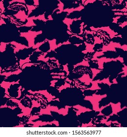 Tropical daisy plants and flowers seamless pattern, background Colorful textile fabric print.Isolated vector illustration