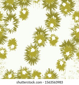Tropical daisy plants and flowers seamless pattern, background Colorful textile fabric print.Isolated vector illustration