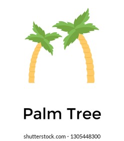 Tropical date tree, palm tree flat icon 