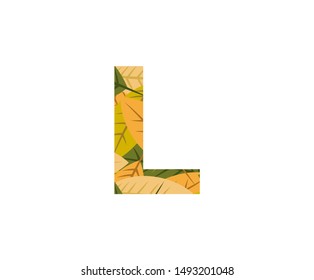 Tropical Dead Leaves Vector Logo Letter L. L Letter Design Vector Nature Leaves Logo Icon.