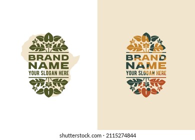 tropical decoration logo for african fashion boutique