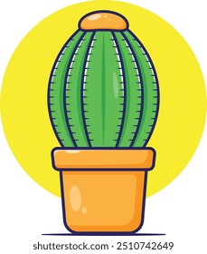 Tropical desert plant. Flat design vector of cactus illustration