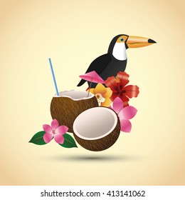 Tropical design. bird concept. nature icon 