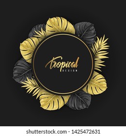 Tropical design element.Vector frame for text.