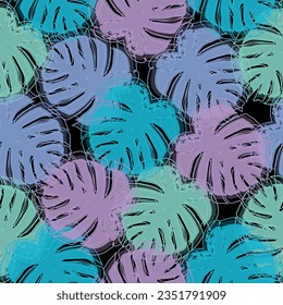 Tropical design featuring Palm Fronds,  Suitable for textiles, clothing, packaging.