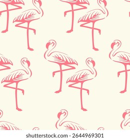 Design tropical com flamingo, padrão sem emenda, pontilhado vetorial
