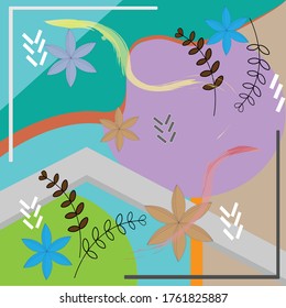tropical design for hijab printing, scarf with colourful combination.