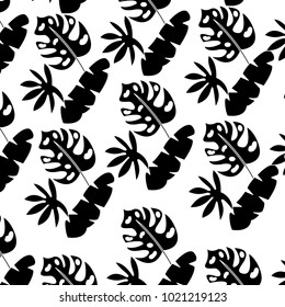tropical differents leaves natural pattern decoration