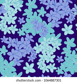 Tropical Ditsy Flower Seamless Vector Pattern