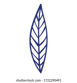 Tropical doodle leaf icon. Hand drawn illustration of tropical doodle leaf vector icon for web design