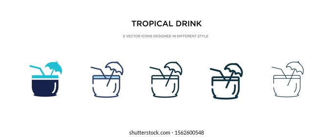 tropical drink icon in different style vector illustration. two colored and black tropical drink vector icons designed in filled, outline, line and stroke style can be used for web, mobile, ui