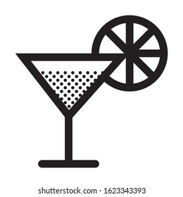 Tropical Drink. Icon Filled with Dots.