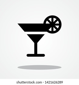 Tropical Drink Icon with Gray Shadow
