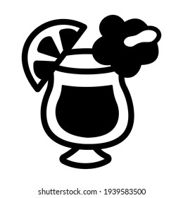 Tropical drink icon isolated vector illustration. High quality black style vector icon