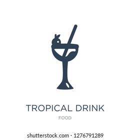 tropical drink icon vector on white background, tropical drink trendy filled icons from Food collection, tropical drink vector illustration